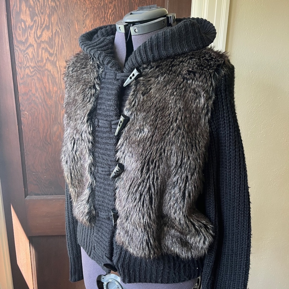 Relativity Faux Fur Hooded Sweater